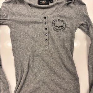 Harley-Davidson Gray Long Sleeve Henley